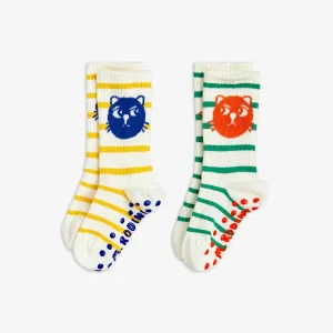 Cats stripe 2-pack anti-slip socks