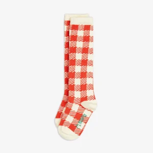 Gingham knee-high sock