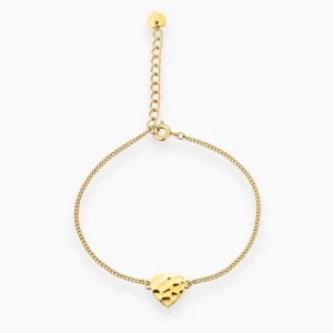 HJÄRTA HAMMERED ARMBAND GULD