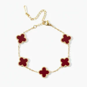 Sienna Fyrklöver Armband Röd