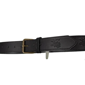 Design läderbälte med Älgmotiv - svensktillverkad