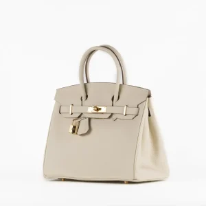 Joelle Läder Handväska 30 - Crème