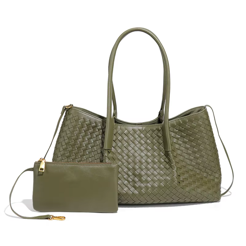Margaret Läder Handväska 40 - Olive Green