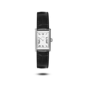 MOCKBERG Timeless Black Leather Steel Watch