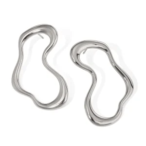 Wave silver örhängen