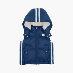 NAVY HOODED PUFFER VEST