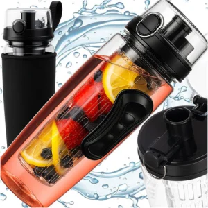 Vattenflaska med fruktbehållare – 1 L / 1000 ml