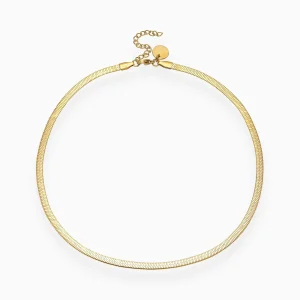 SNAKE HALSBAND GULD 4MM