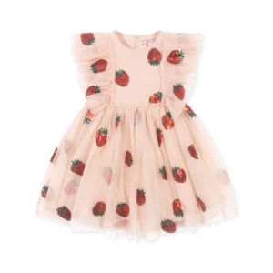 YVONNE FRILL DRESS – STRAWBERRY